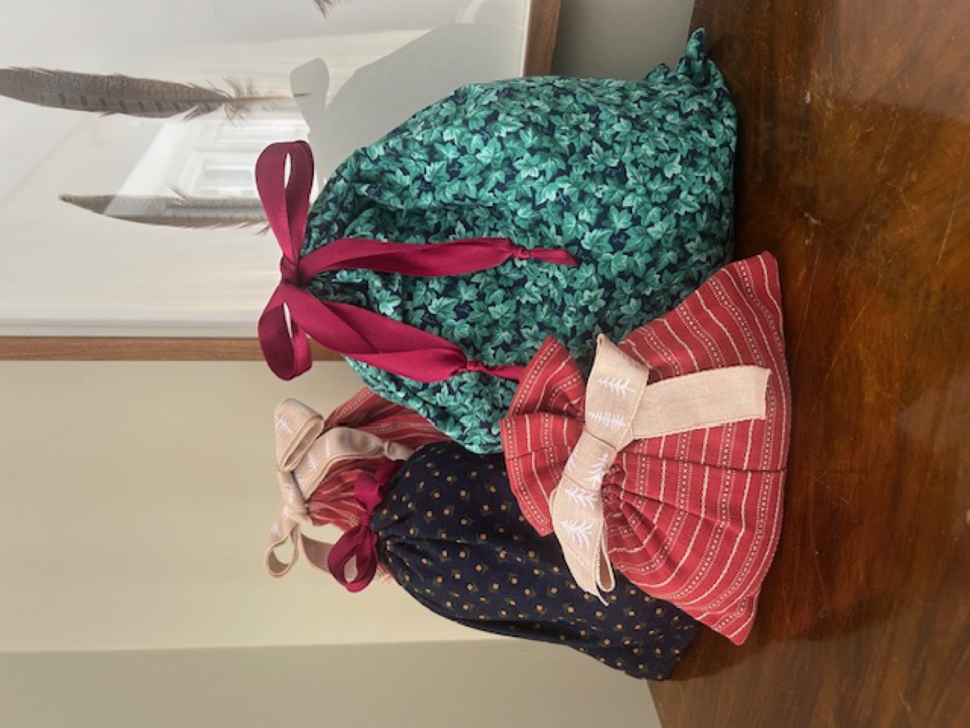 Handmade fabric gift bags