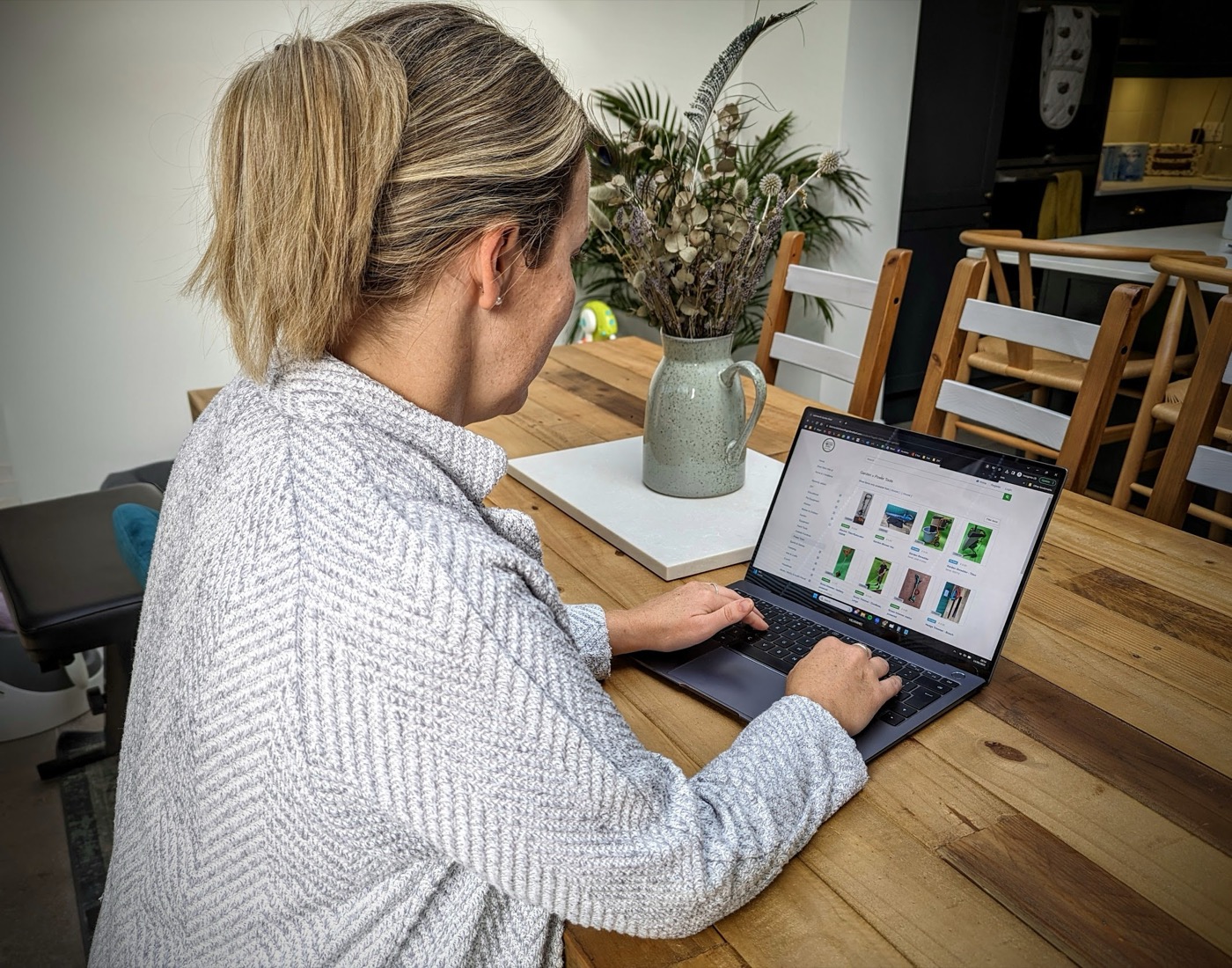 Booking online on a laptop