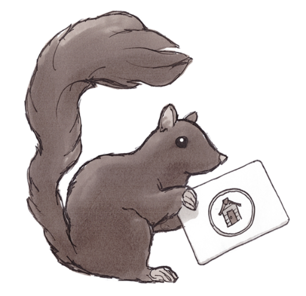 Squirrel holding a membership card